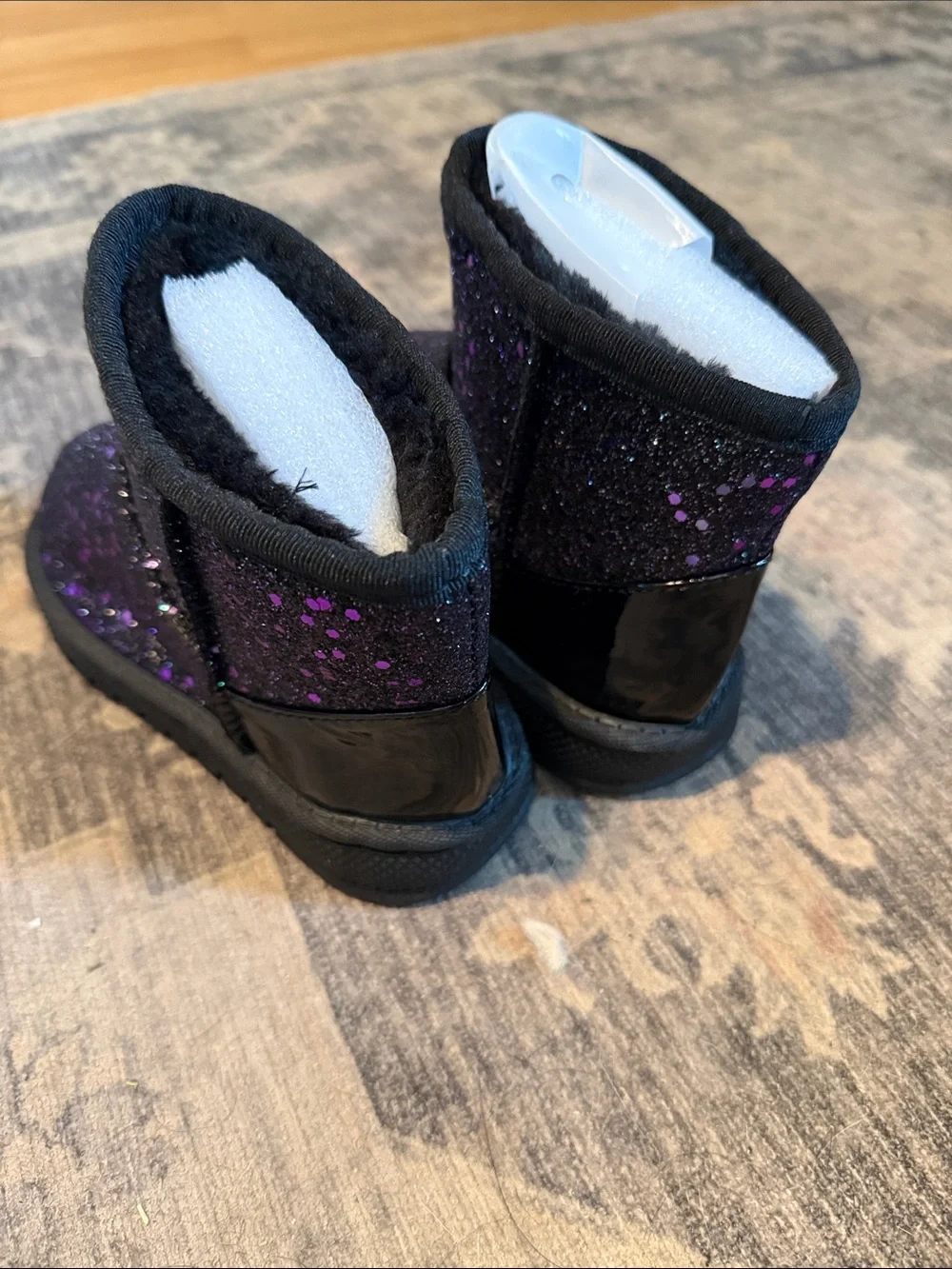 Sparkle Black Kids Winter Boots